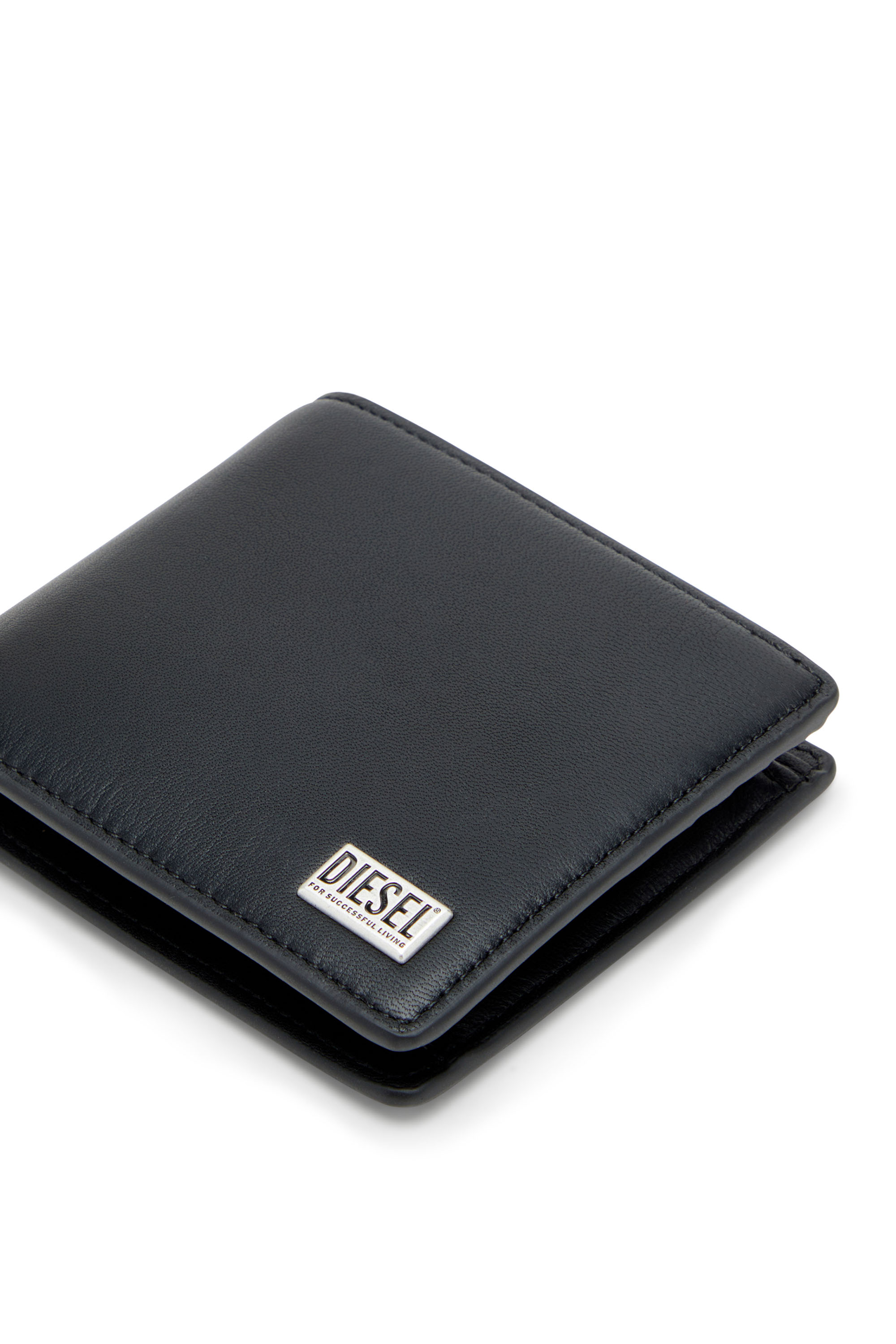 三つ折り財布 黒 biscotto tri fold coin 3d ｜ディーゼル公式