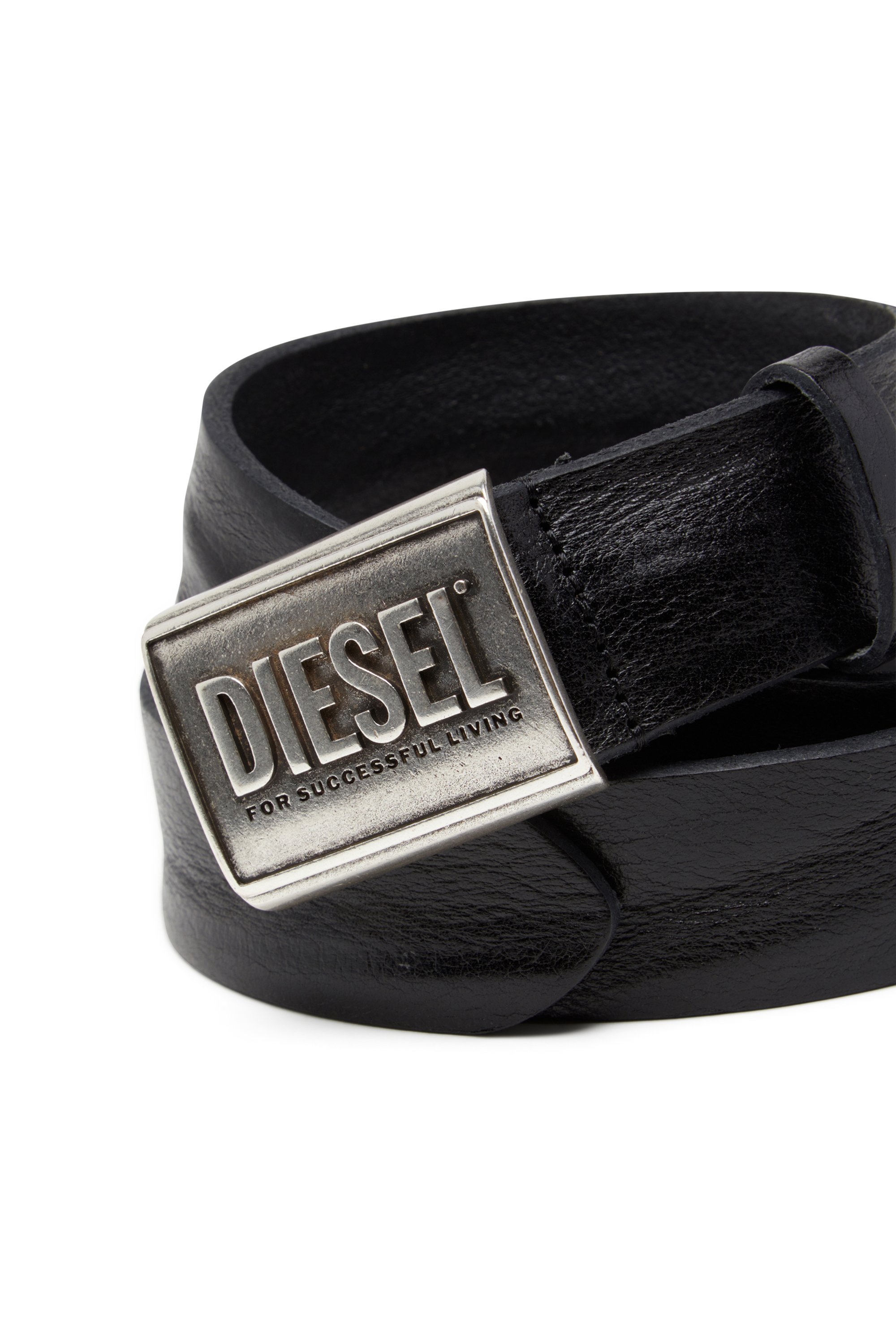 B-METAL BISCOTTO レザーベルト｜ブラック｜メンズ｜DIESEL