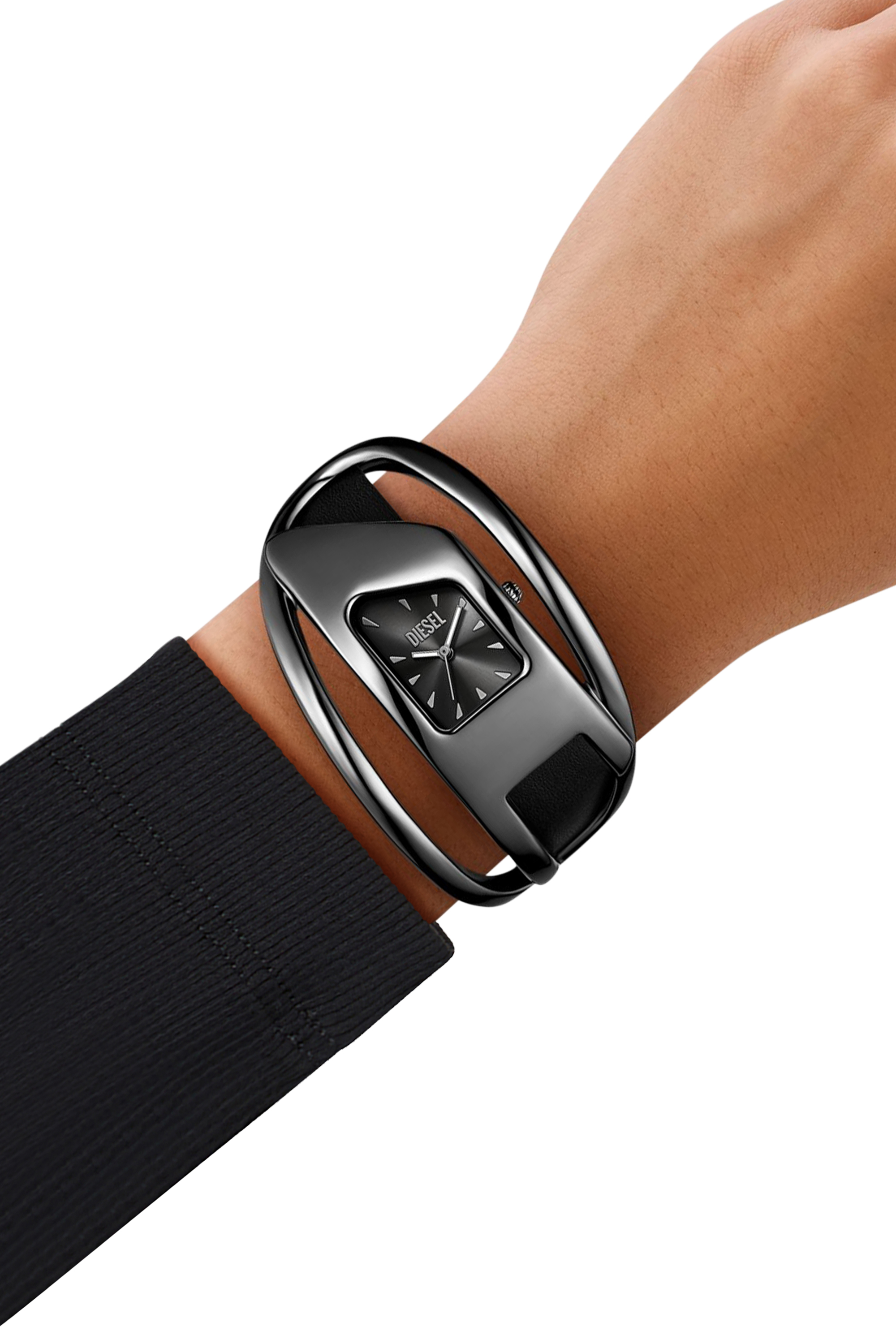 DZ5612 WATCH D-Era Two -Hand Black Leather Watch｜ブラック