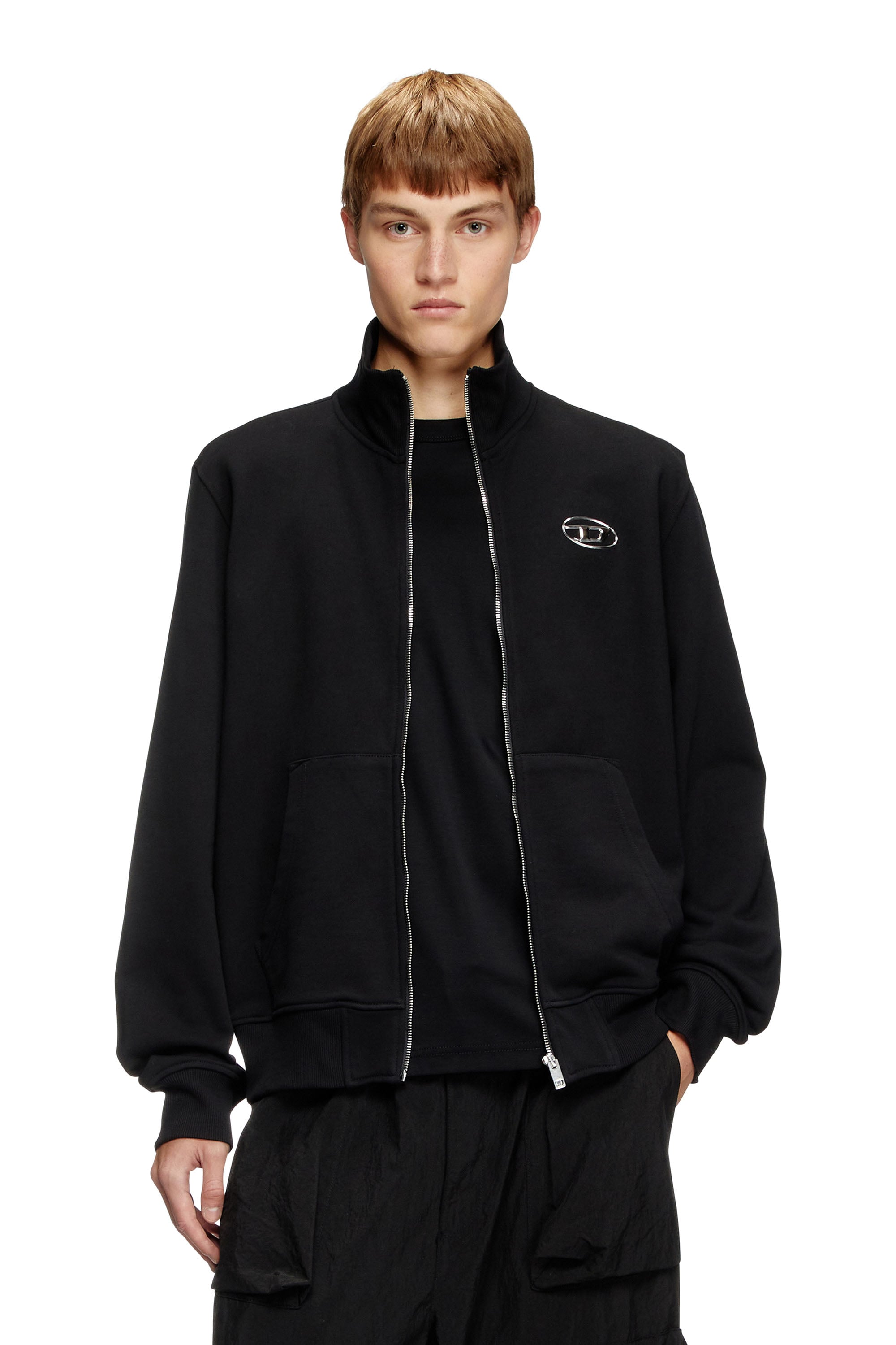 S-MACS-HOOD-OD スウェットパーカーオーバルD｜ブラック｜メンズ｜DIESEL