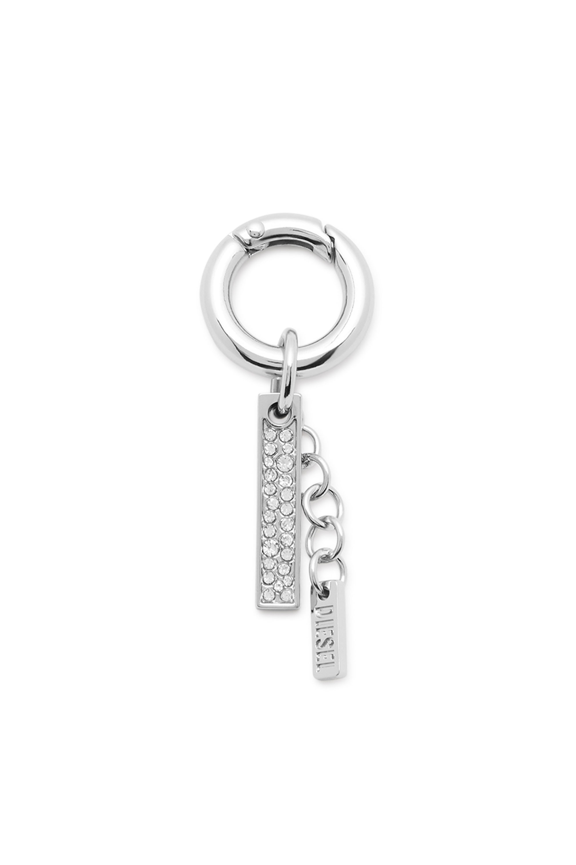 CHARM-HEART Metal heart charm with rhinestones｜シルバー