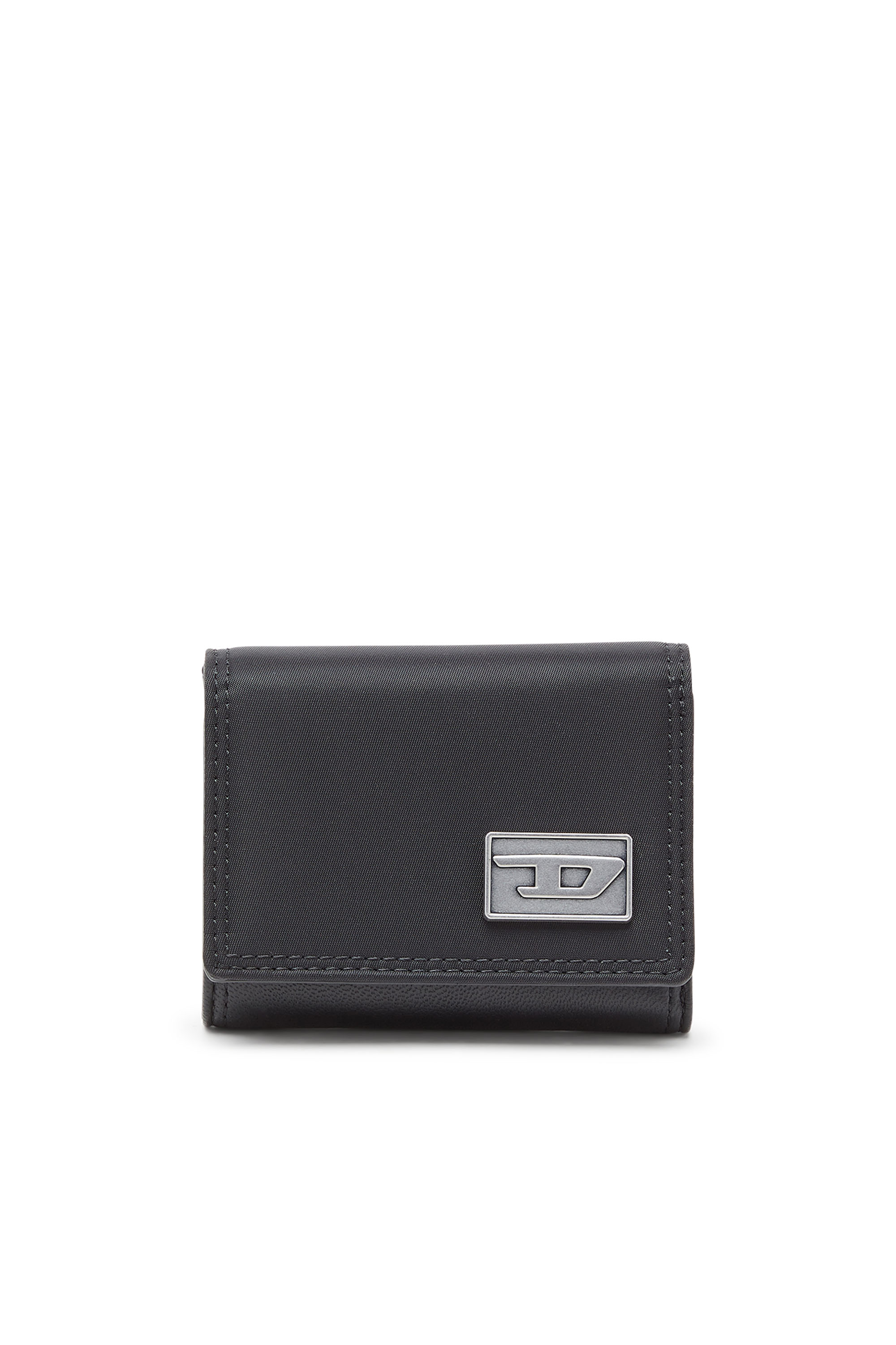 三つ折り財布 黒 biscotto tri fold coin 3d ｜ディーゼル公式