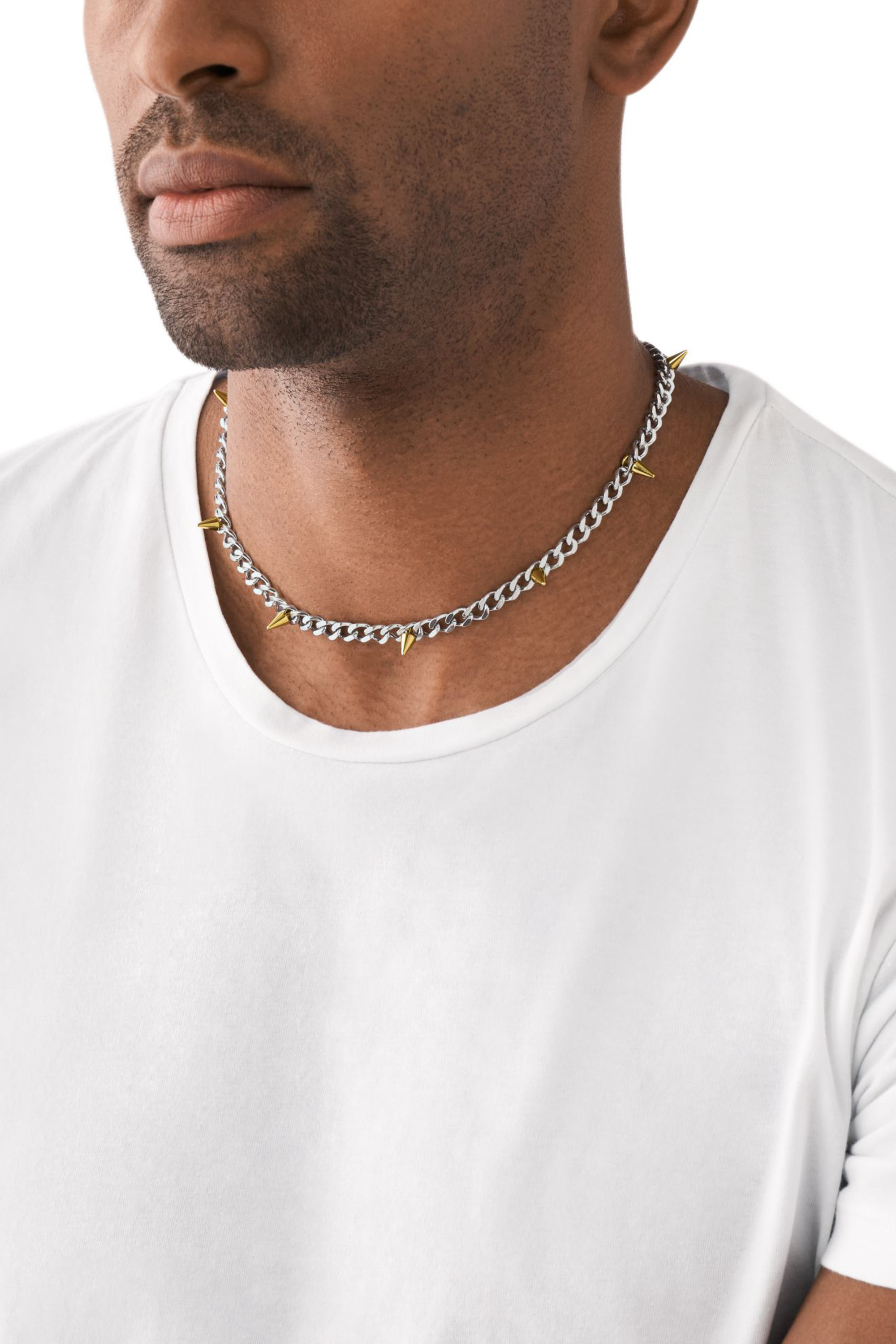 Diesel チェーンネックレスツートンステンレススティール DX1454