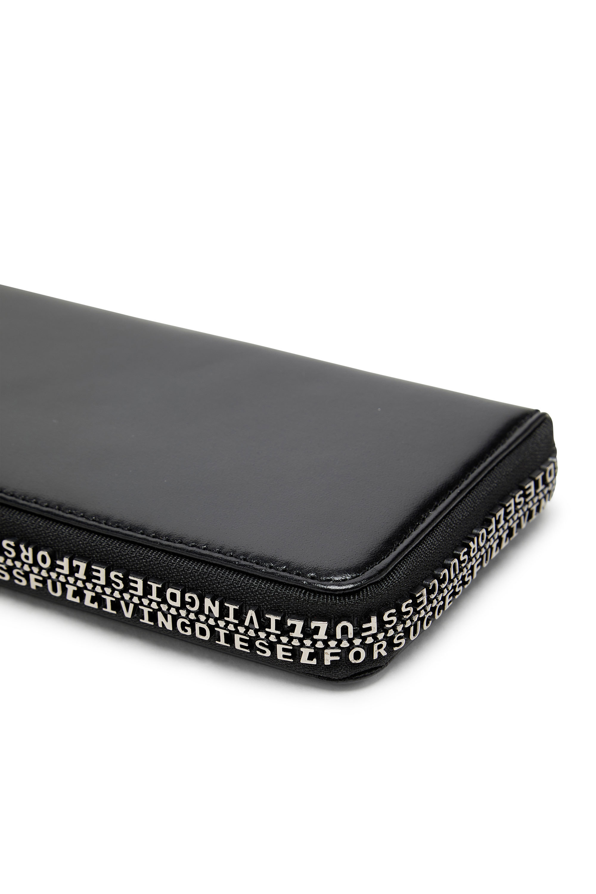 ZIP-D CONTINETAL L Long leather wallet with logo zip｜ブラック