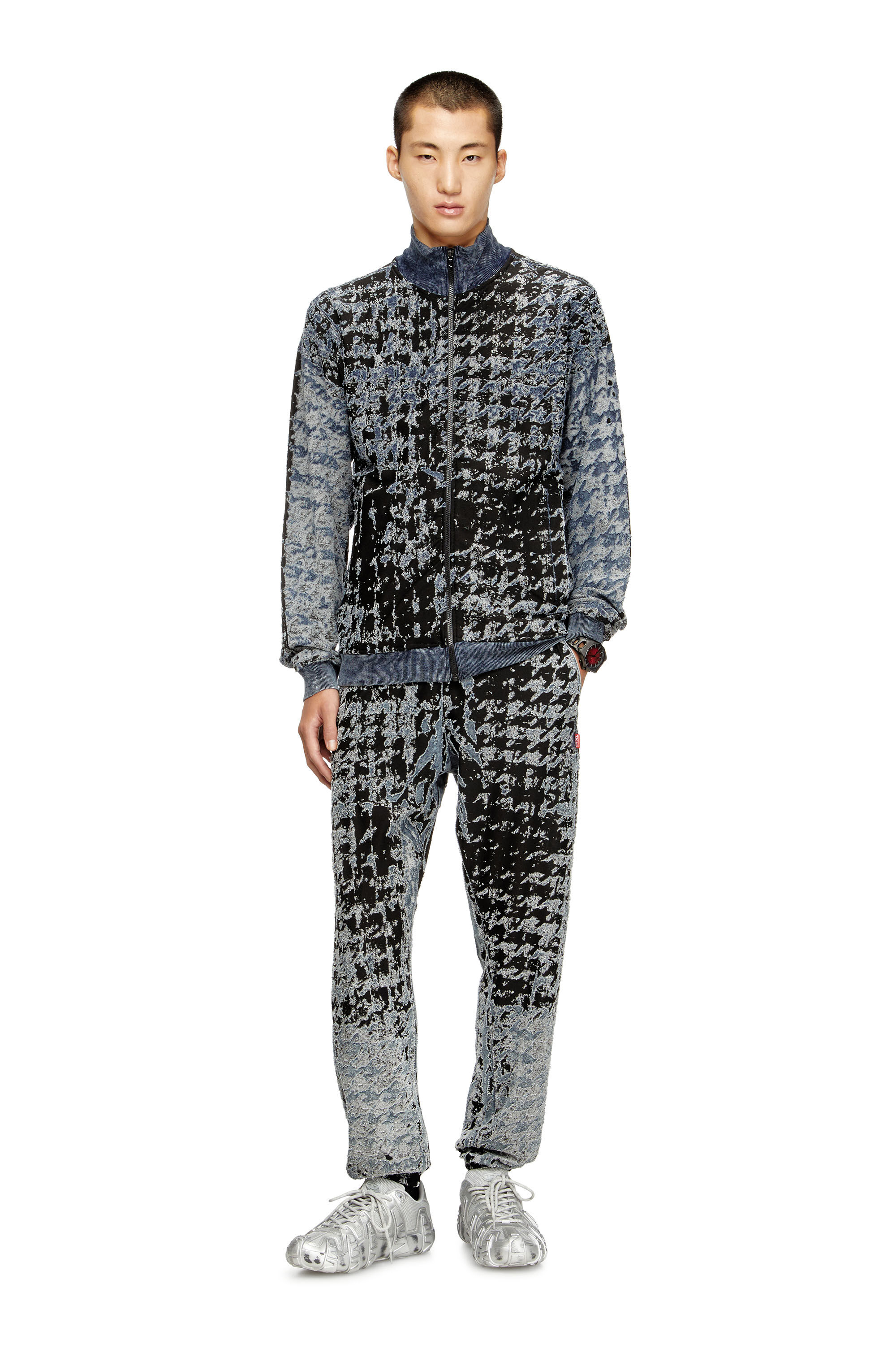 S-CORR Devoré houndstooth zip-up top｜マルチカラー｜メンズ｜DIESEL