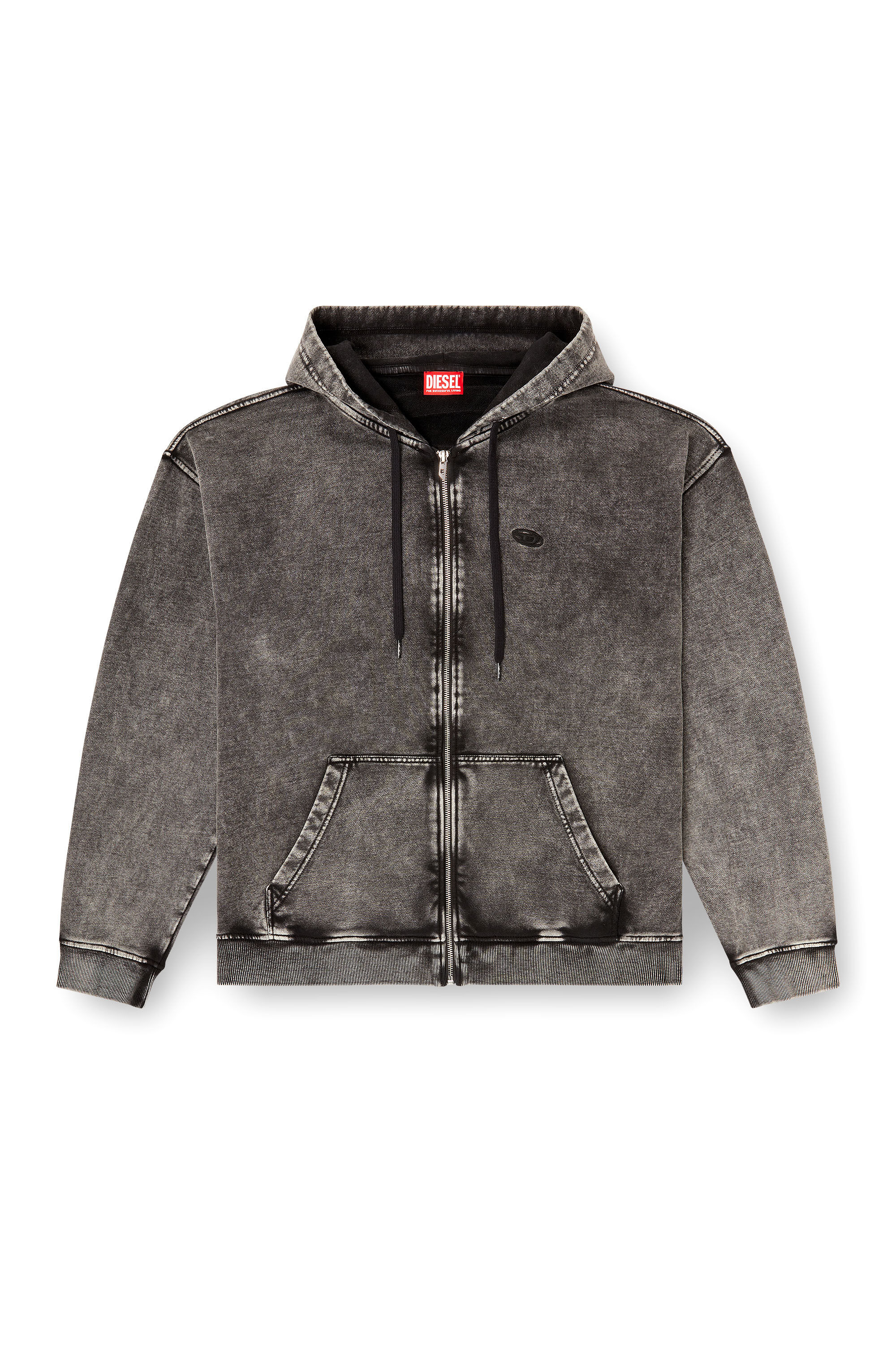 S-BOXT-HOOD-ZIP-DEN ジップアップパーカー｜グレー｜メンズ｜DIESEL