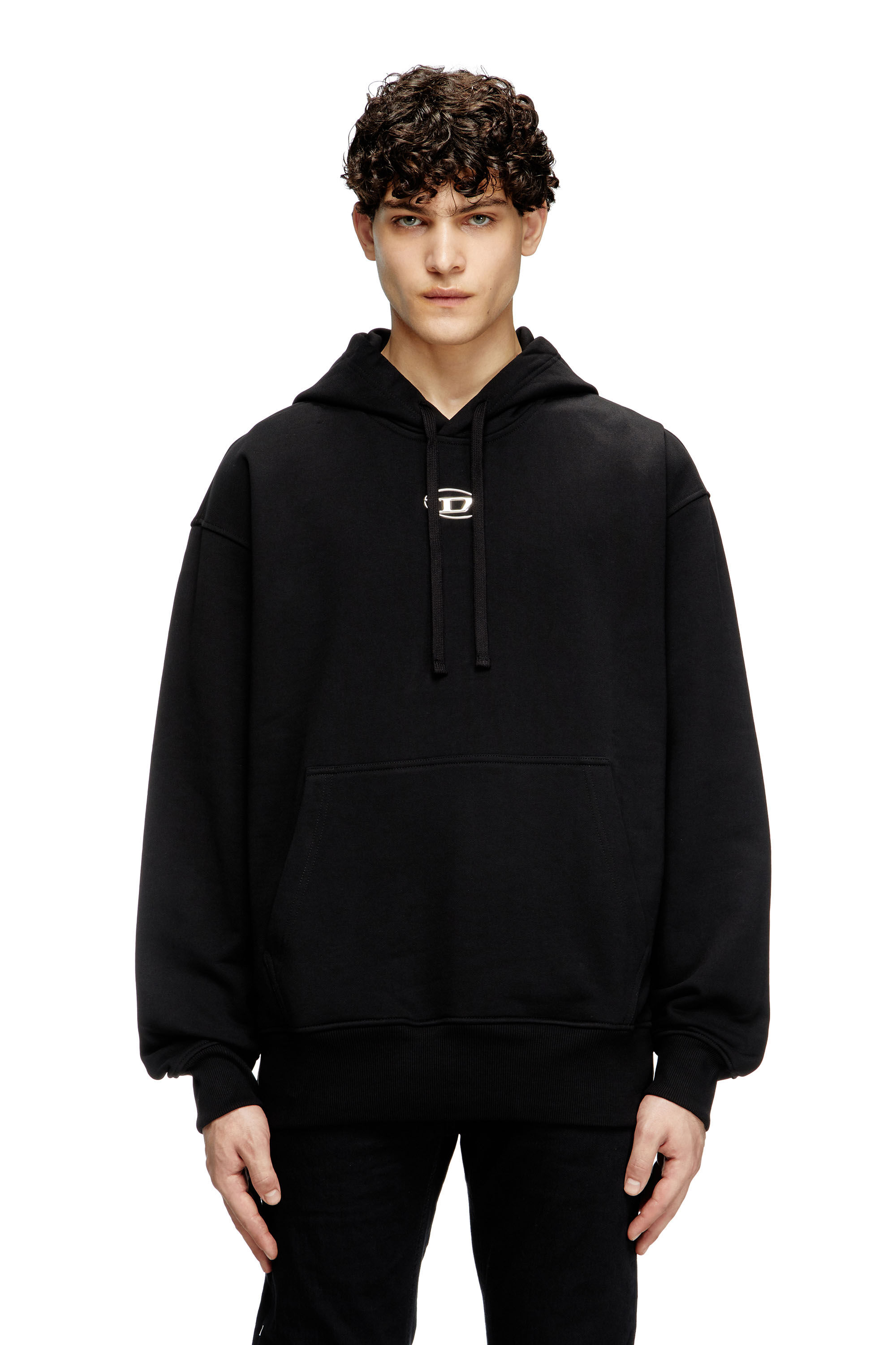 S-MACS-HOOD-OD スウェットパーカーオーバルD｜ブラック｜メンズ｜DIESEL