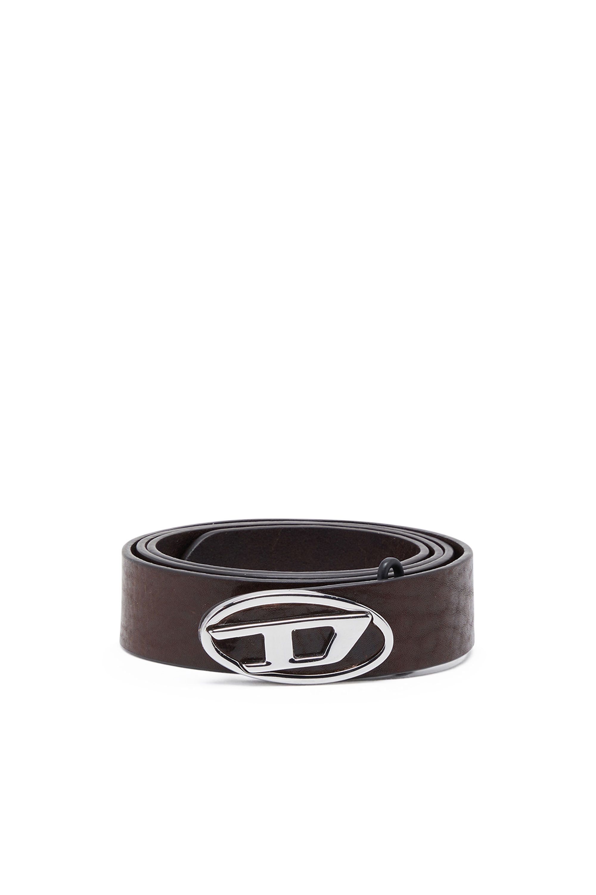 B-1DR-LAYER 2.9cm leather belt with oval d logo｜ブラウン｜メンズ