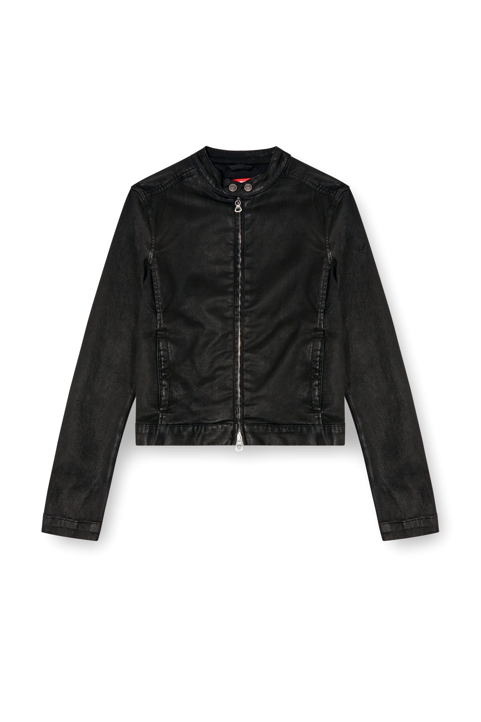 DE-MORNIN JOGG Moto jacket in coated denim｜ブラック｜ウィメンズ