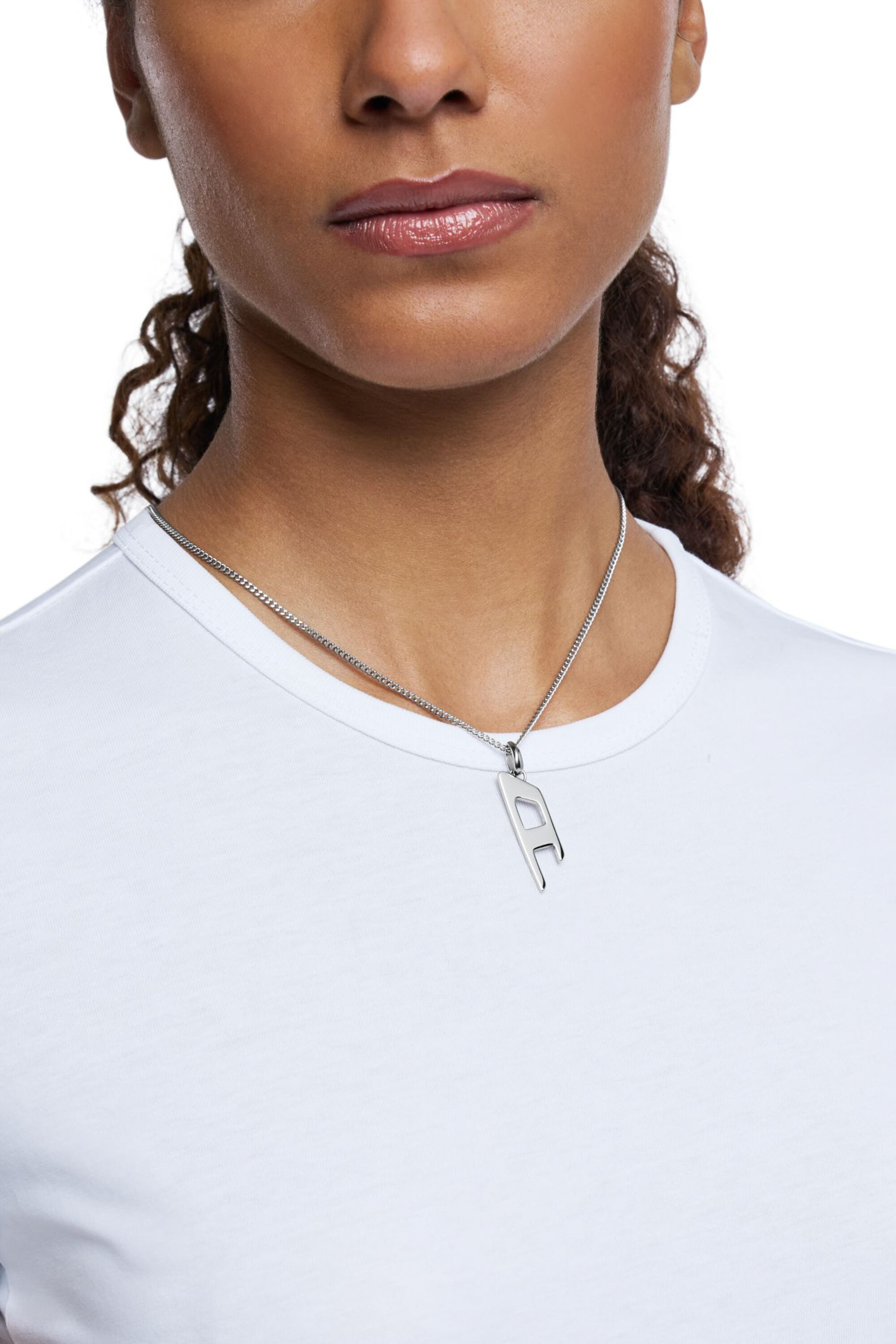 DX1625040 JEWELLERY Stainless steel d logo pendant necklace