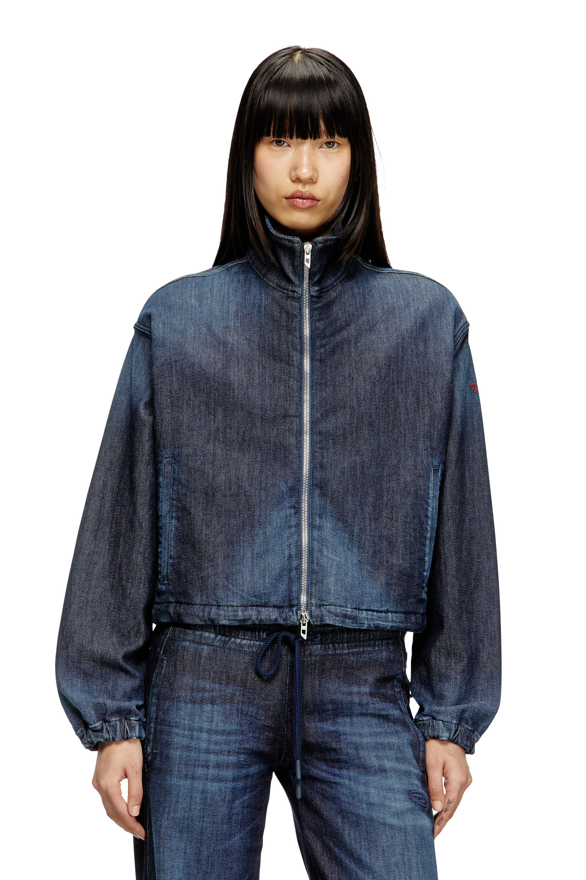DE-SANDERZ JOGG High-neck JoggJeans jacket｜ブルー｜ウィメンズ｜DIESEL