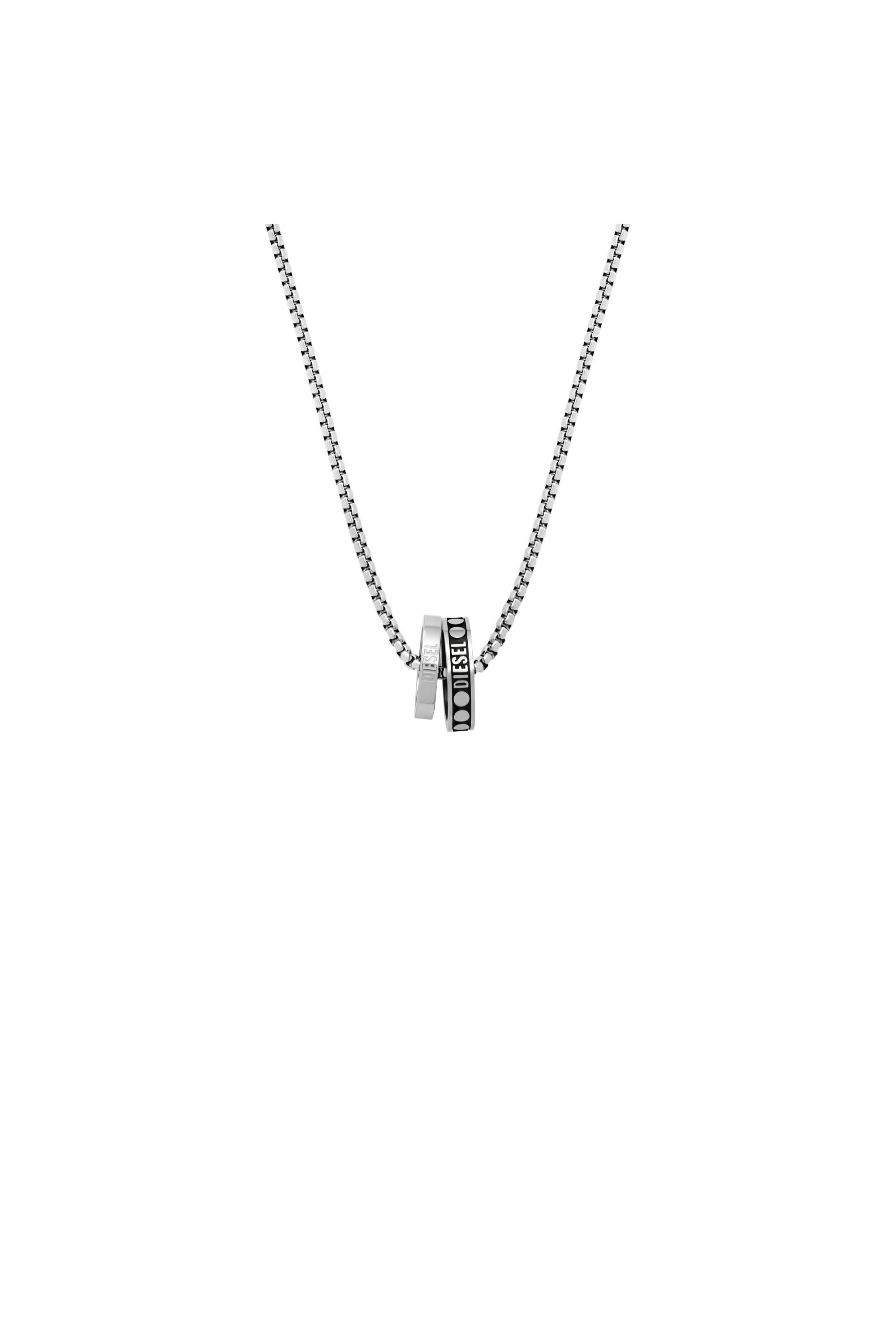 DIESEL®】ダブルリングシルバーネックレス dx1168｜ディーゼル公式