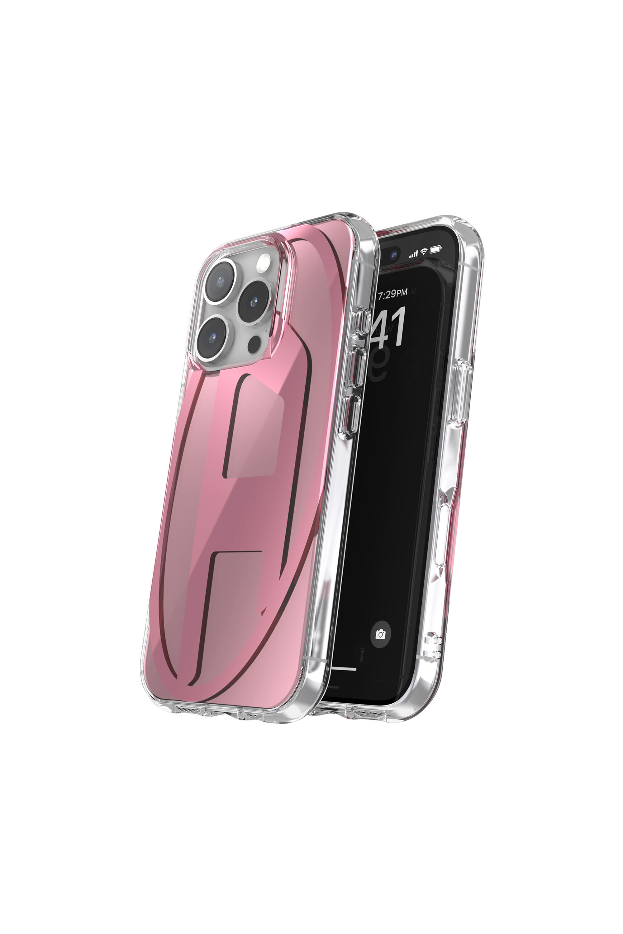 60164 AOP CASE Oval D Mirror Case for iP 16 Pro｜ピンク