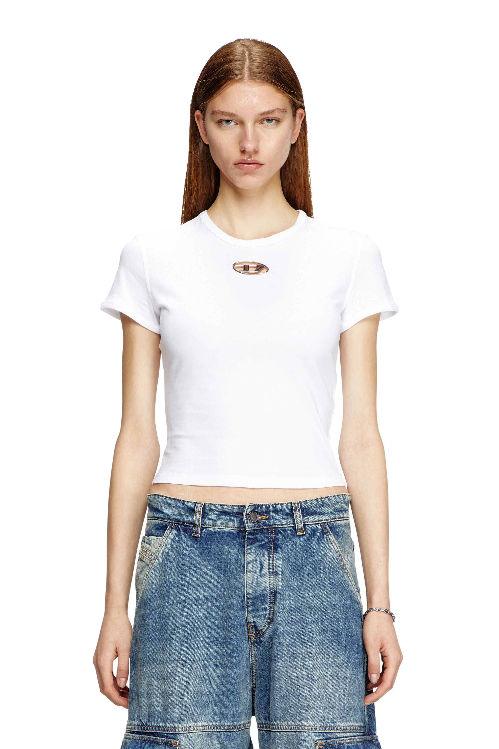 T-UNCUTIE-LONG-OD-Q1 Tシャツ｜ホワイト｜ウィメンズ｜DIESEL