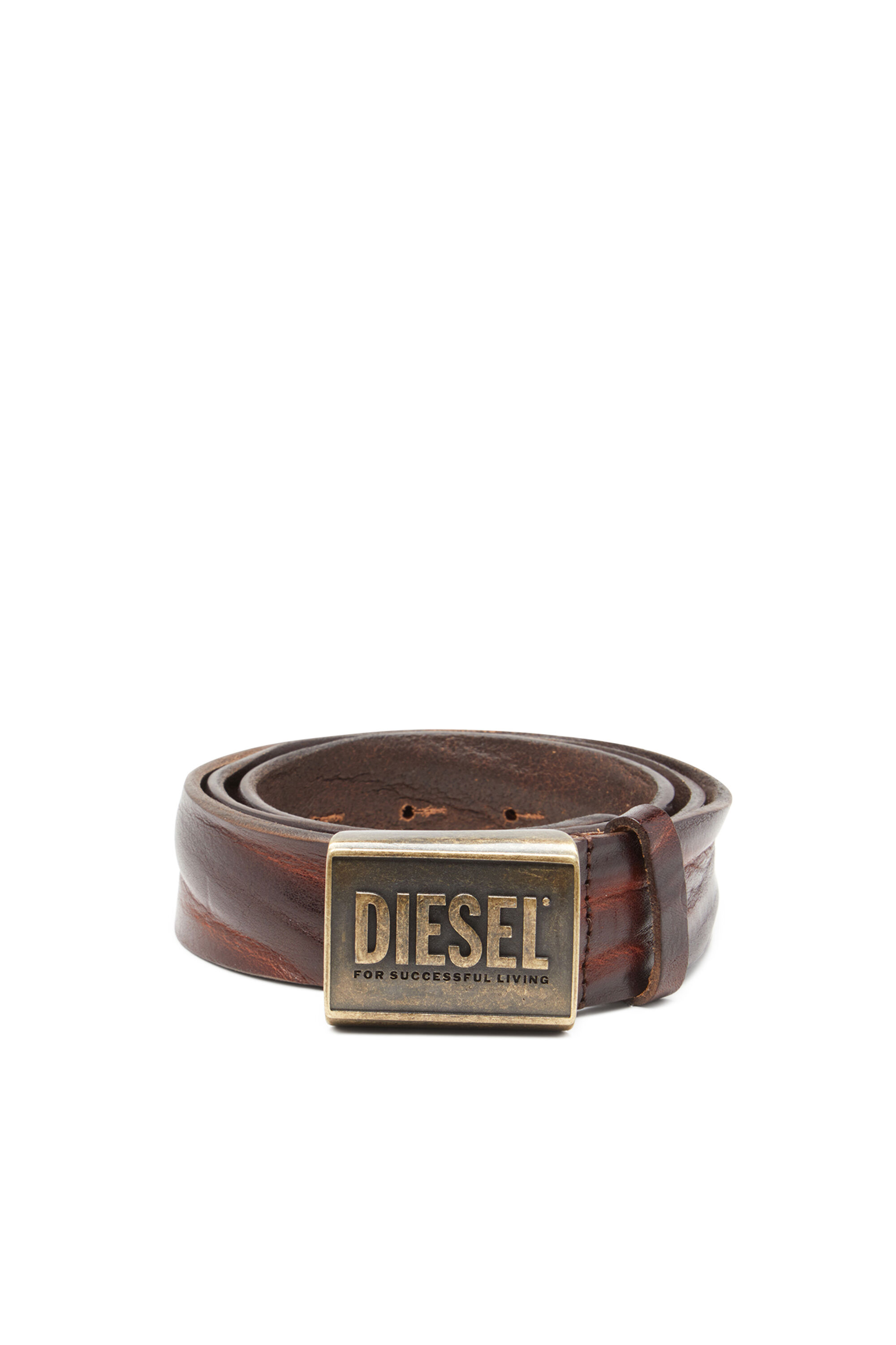 B-METAL BISCOTTO レザーベルト｜ブラウン｜メンズ｜DIESEL