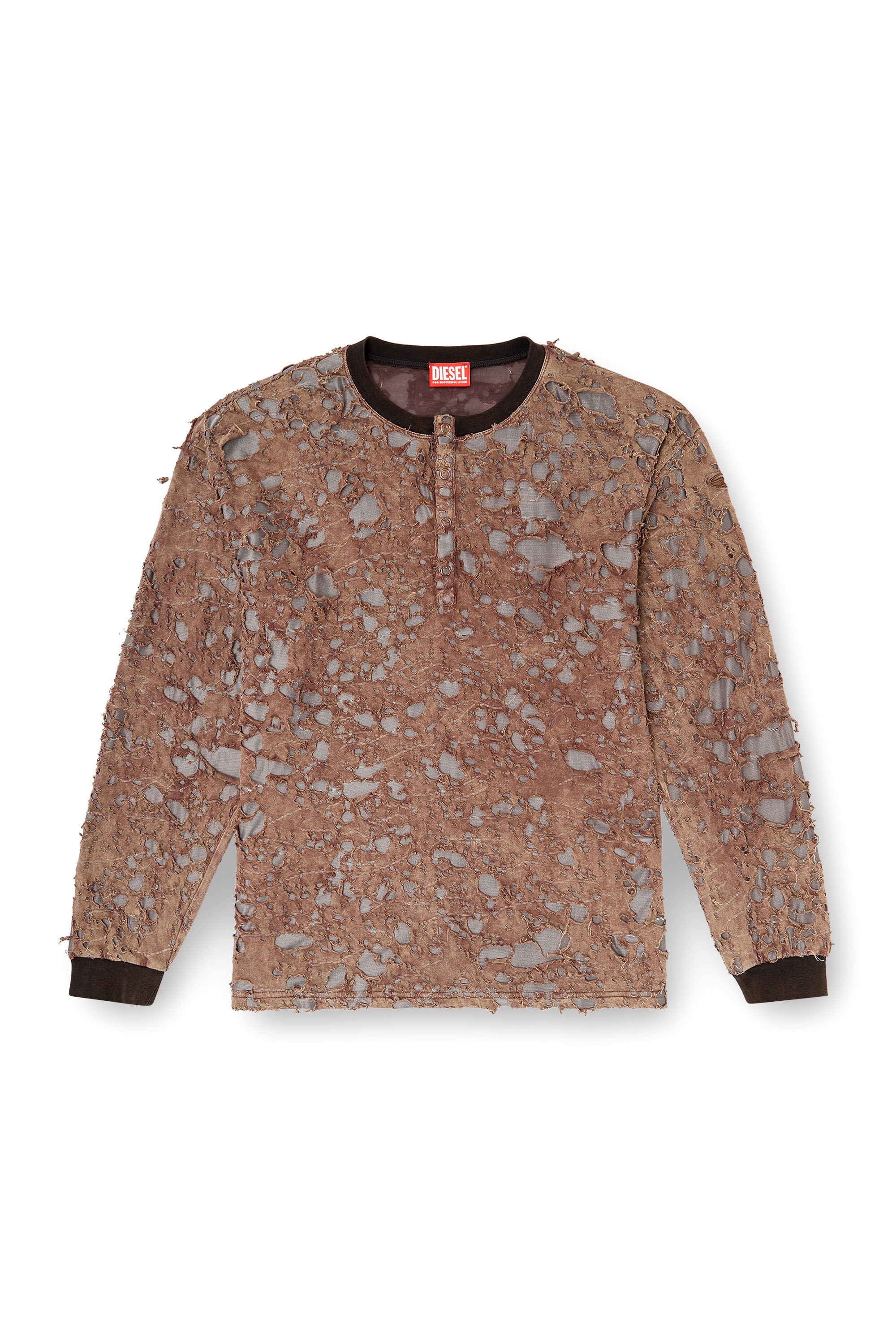 T-OVERT 長袖Tシャツ｜ブラウン｜メンズ｜DIESEL