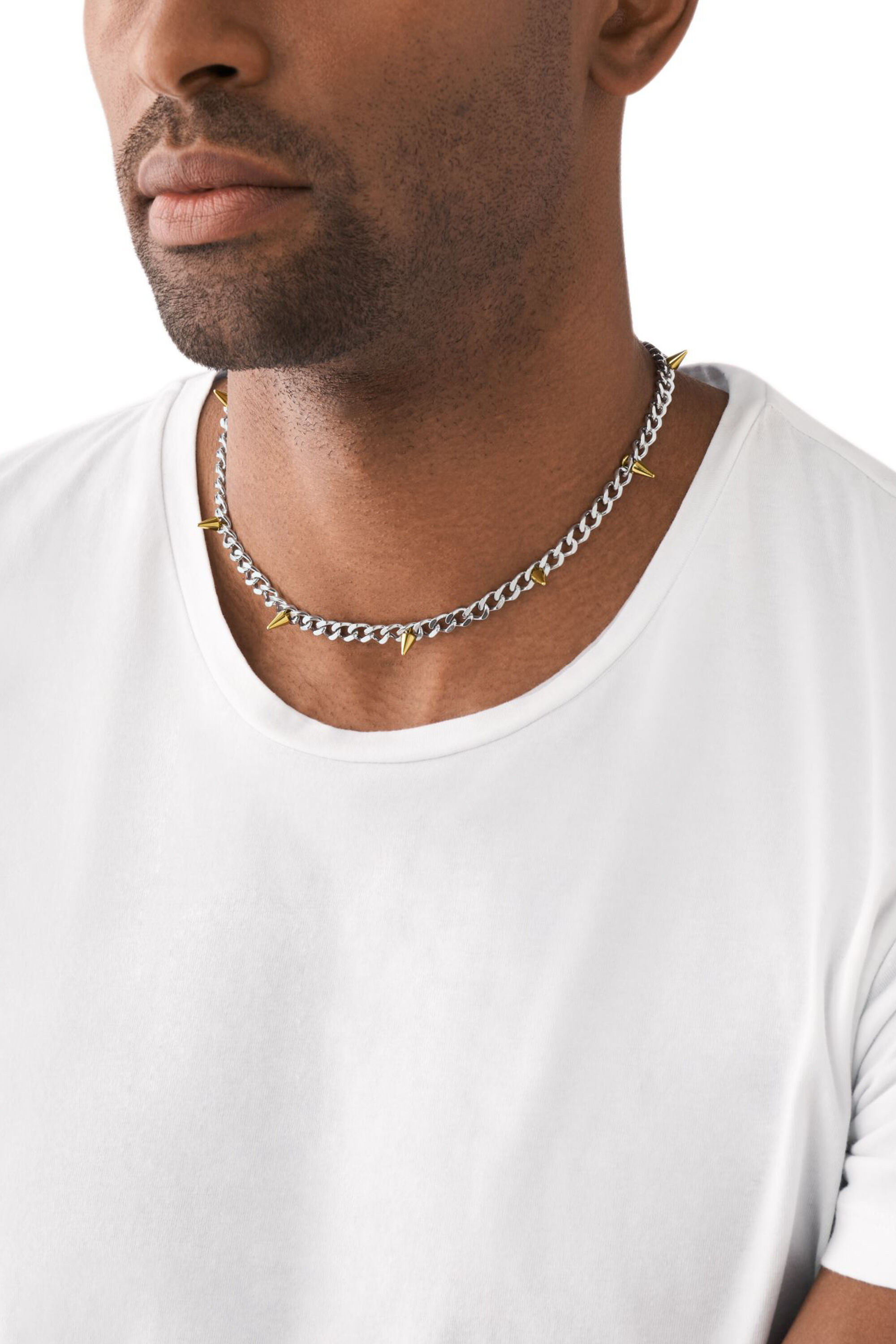 Diesel チェーンネックレスツートンステンレススティール DX1454