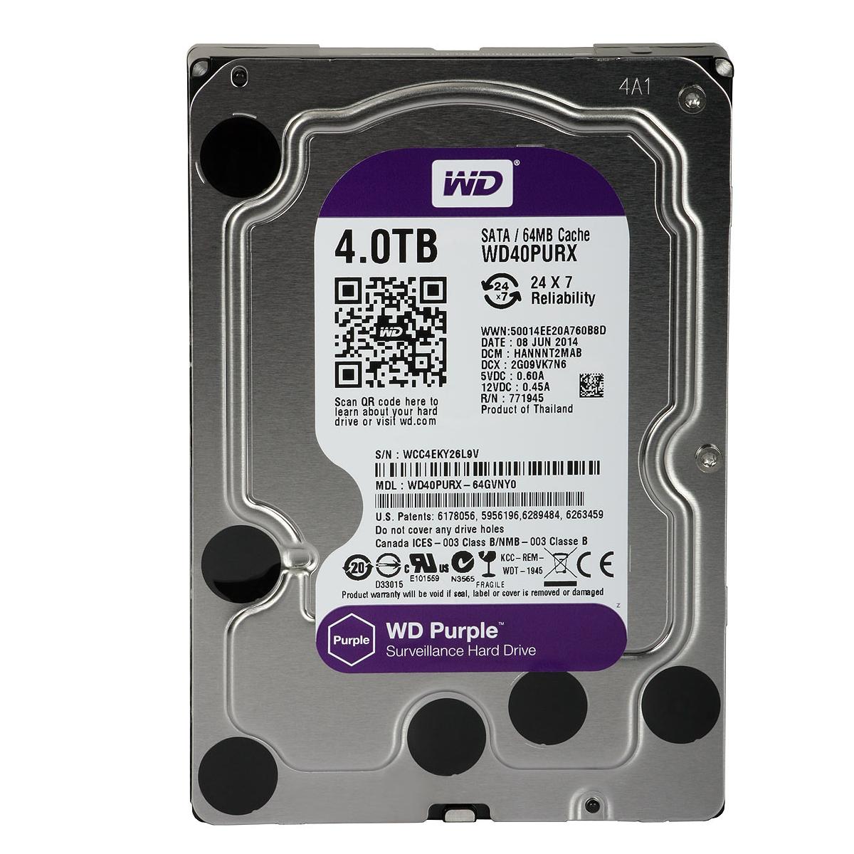 Western Digital HDD 4TB 2枚セット ハードディスク SATA WD Purple