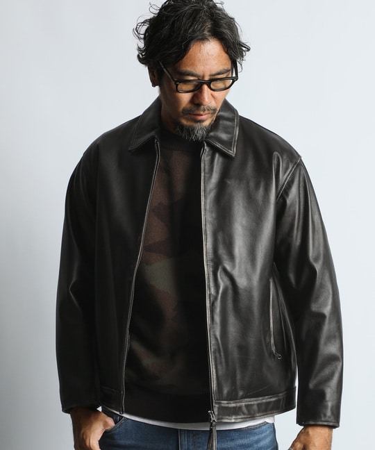 シープスキンレザー シングルライダース ジャケット ｜The DUFFER of