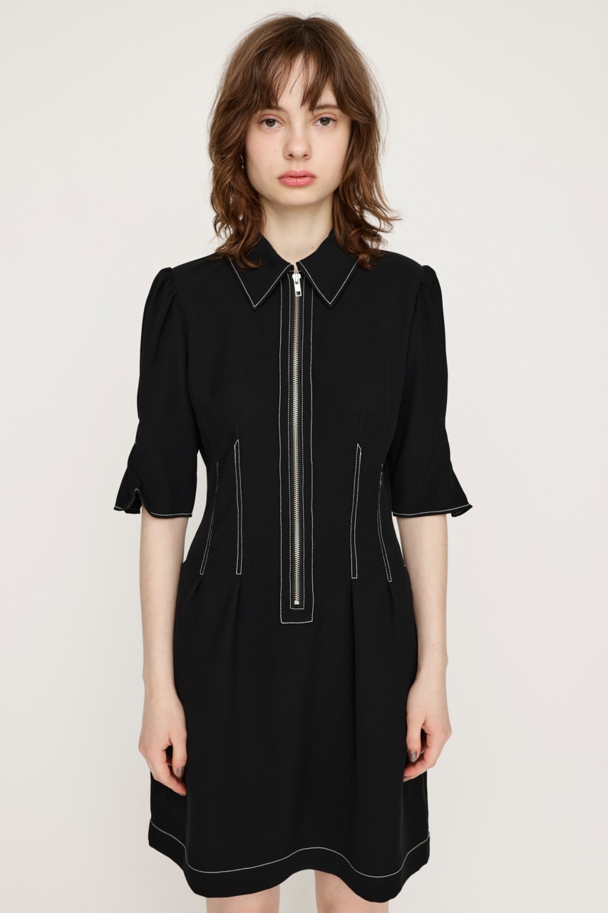 SLY | FRONT ZIP TUCK ショートワンピース (ワンピース(ミニ