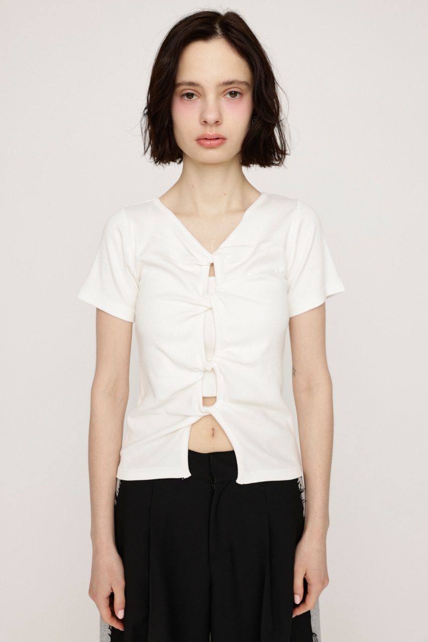 SLY | 2WAY HOLE CUT トップス (Tシャツ・カットソー(半袖) ) |SHEL