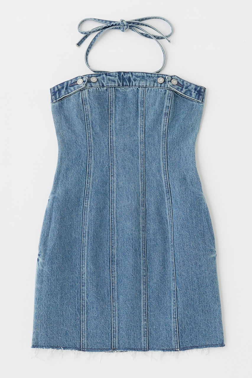 MOUSSY | DENIM BARETOP MINI ワンピース (ワンピース(ミニ