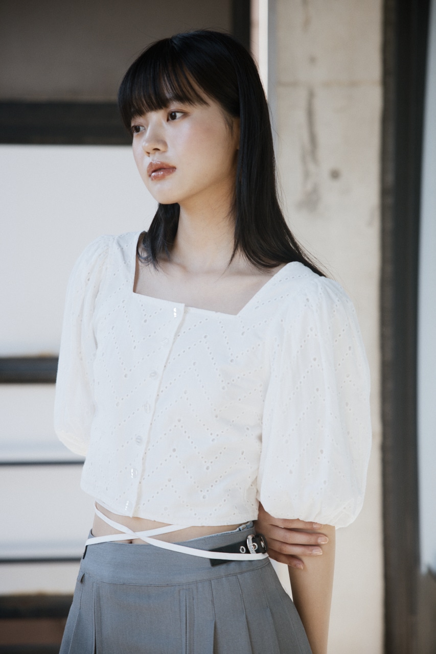 SLY | FRONT BUTTON LACE PUFF トップス (シャツ・ブラウス ) |SHEL