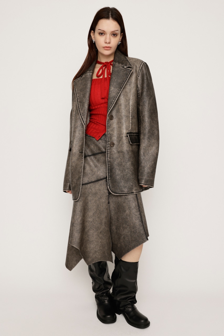 SLY | VINTAGE F／LEATHER TAILORED ジャケット (ジャケット ) |SHEL