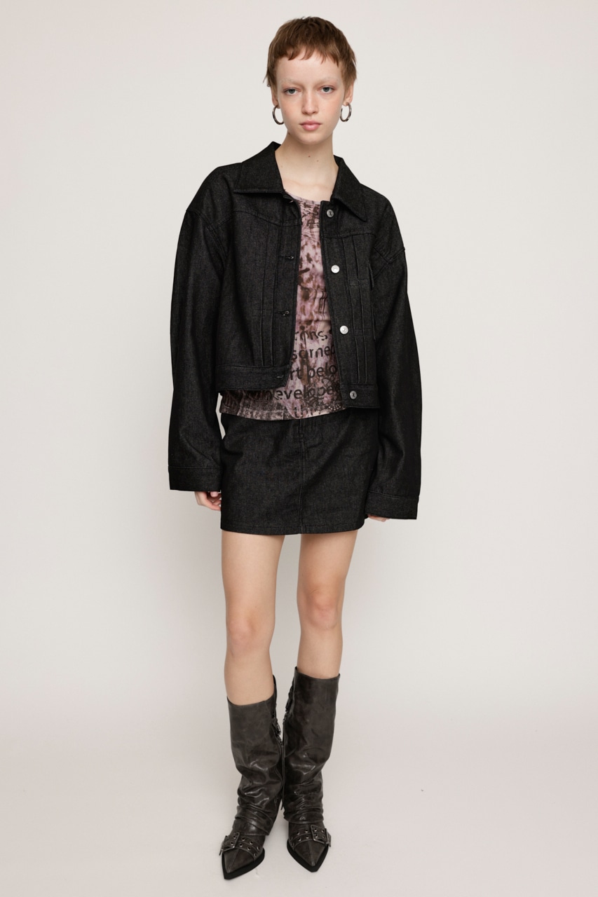 SLY | 【LIMITED ITEM】CROP DENIM JK-AB (デニムジャケット ) |SHEL