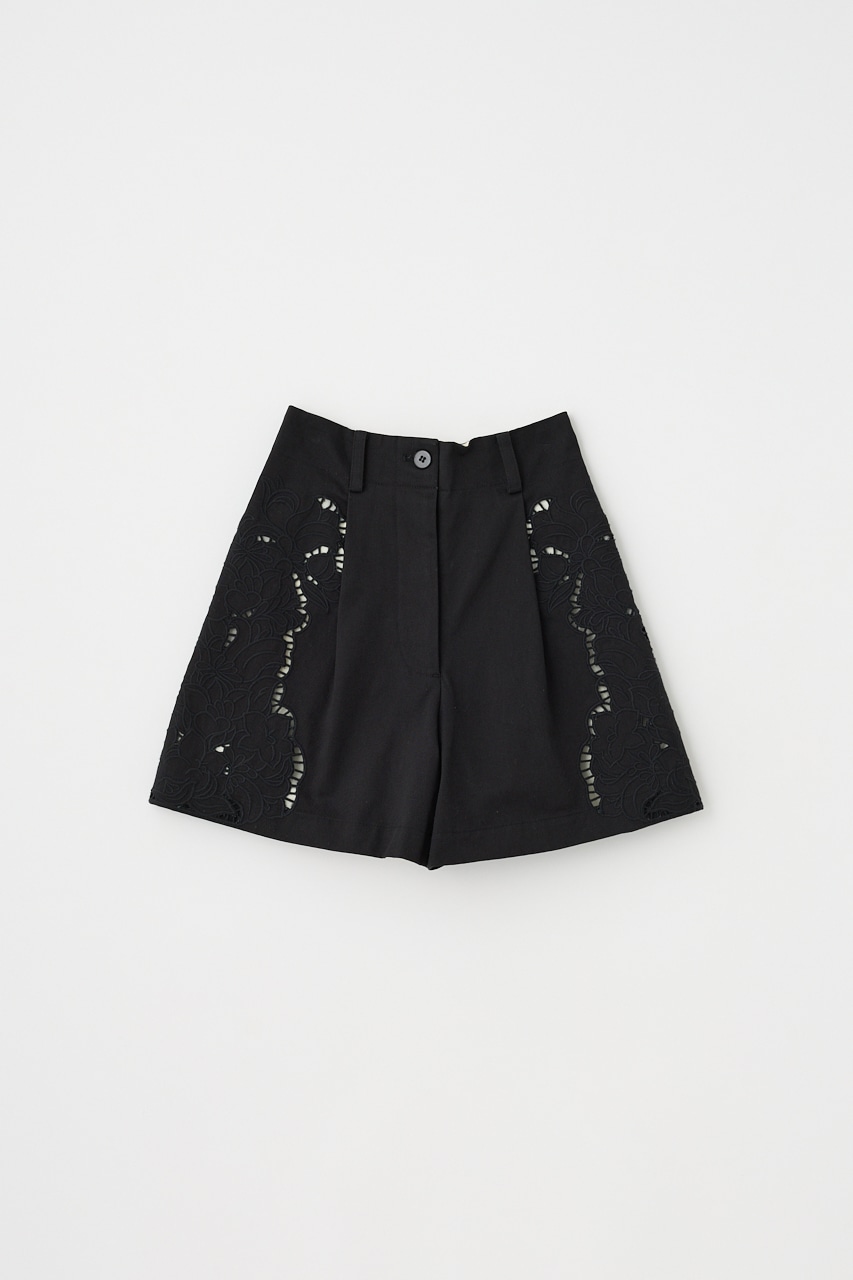 M_ | カットワーク刺繍ショートパンツ オーガニックコットン使用