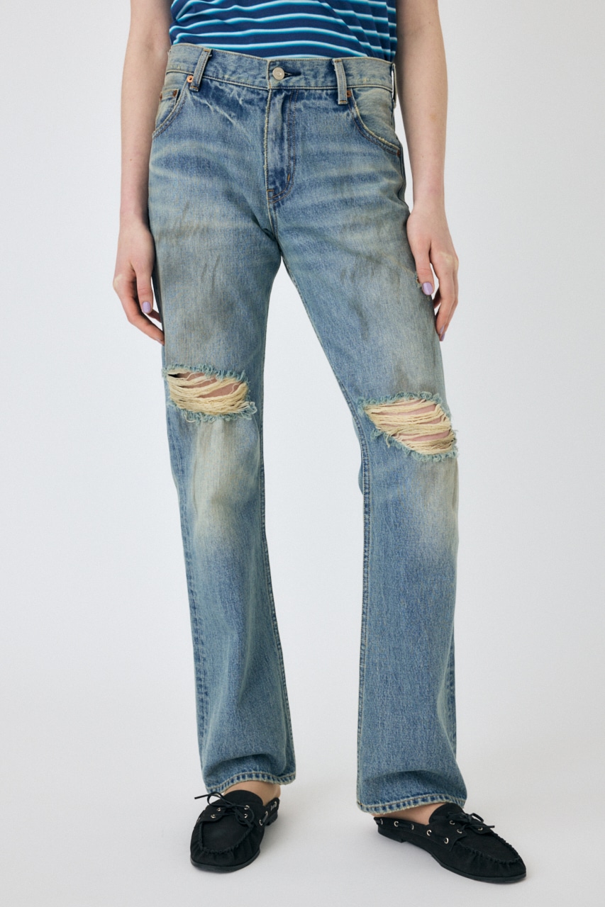 MOUSSY | BRUSHED STRAIGHT フレアデニム (ワイド ) |SHEL'TTER WEBSTORE