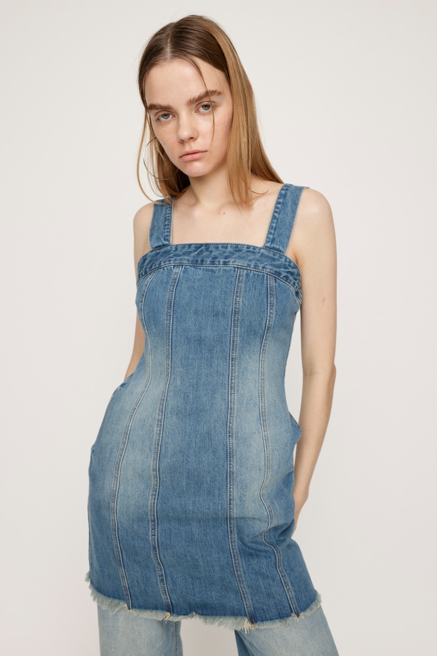 SLY | SILAS DENIM S／OP-B (ワンピース(ミニ・ミディアム） ) |SHEL