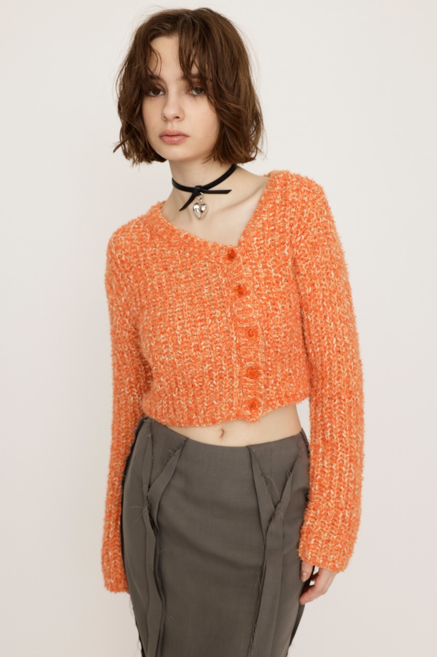 SLY | TAPE YARN SLANT NECK カーディガン (ニット ) |SHEL'TTER WEBSTORE