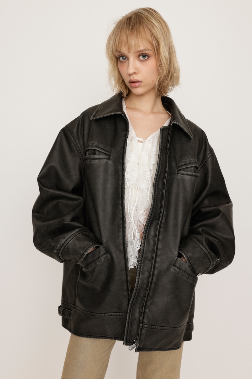 SLY | VINTAGE BOXY F／LEATHER ジャケット (ジャケット ) |SHEL'TTER