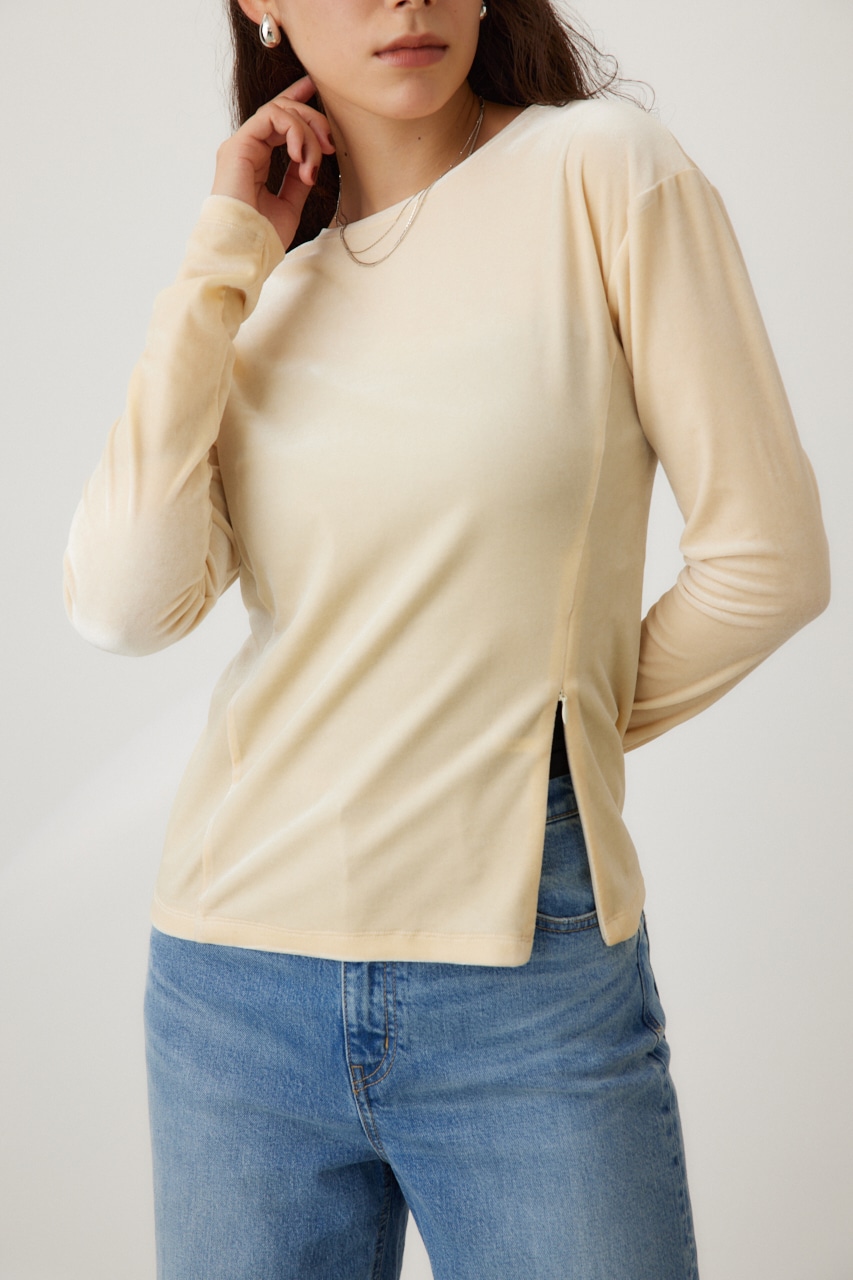 AZUL BY MOUSSY | 2WAYベロアトップス (Tシャツ・カットソー(長袖