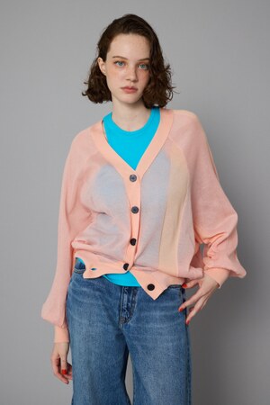 HeRIN.CYE | Color block sheer cardigan (カーディガン ) |SHEL'TTER