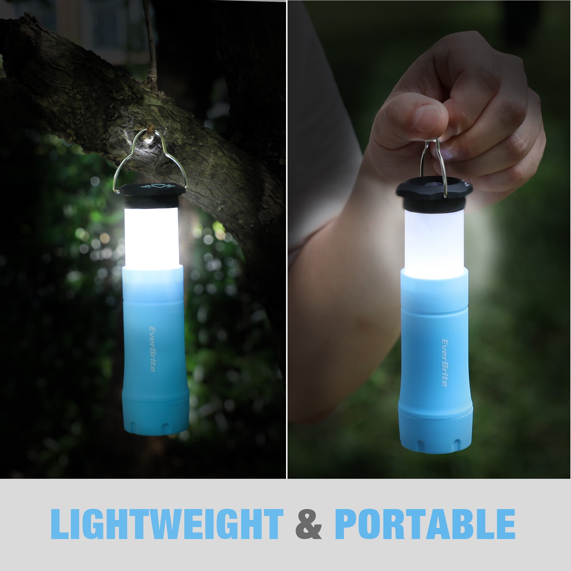 EverBrite 2 Pcs 2-in-1 Mini Zoomable Flashlight Lantern Combo with