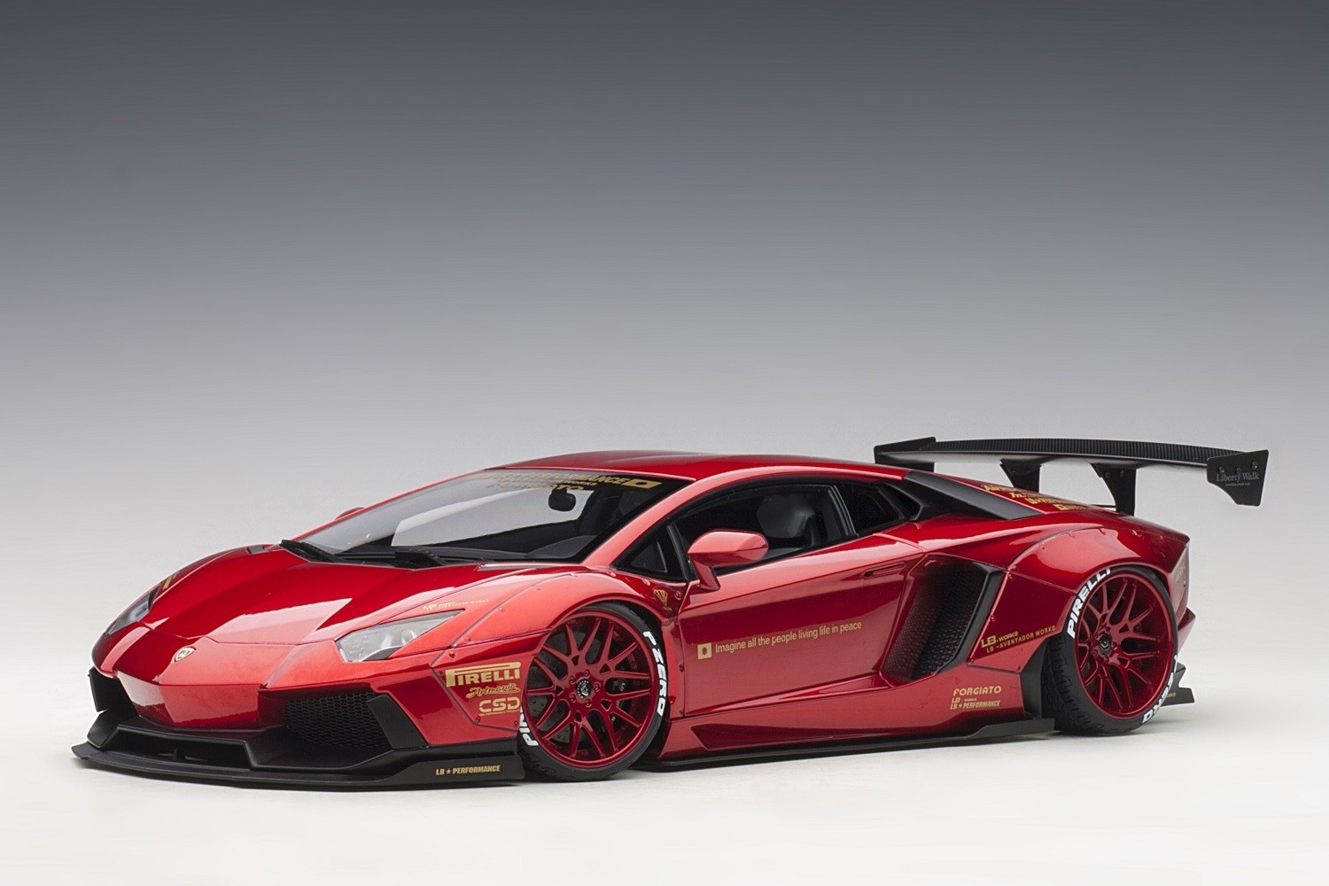 Metallic Red Liberty Walk LB-Works Lamborghini Aventador AUTOart