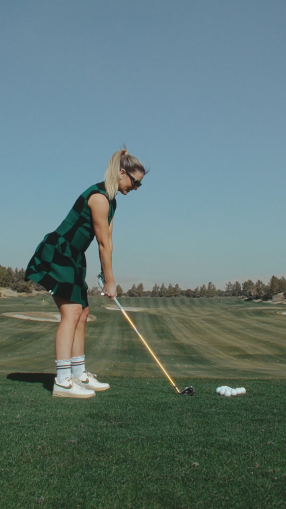 Mckell Dress - Green/Black Checkered – foreall.com