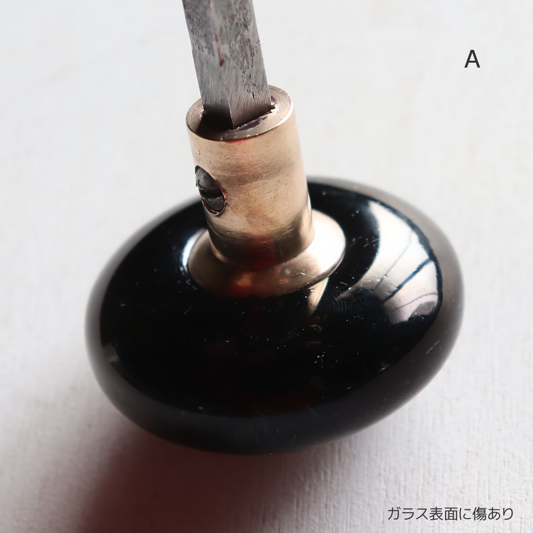 アンティークガラス製ドアノブブラック｜USAヴィンテージ黒硝子ノブ
