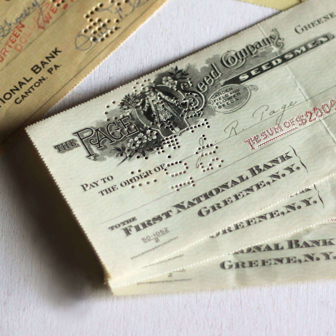 USA1940年代アンティーク紙もの｜銀行小切手FIRST NATIONAL BANK