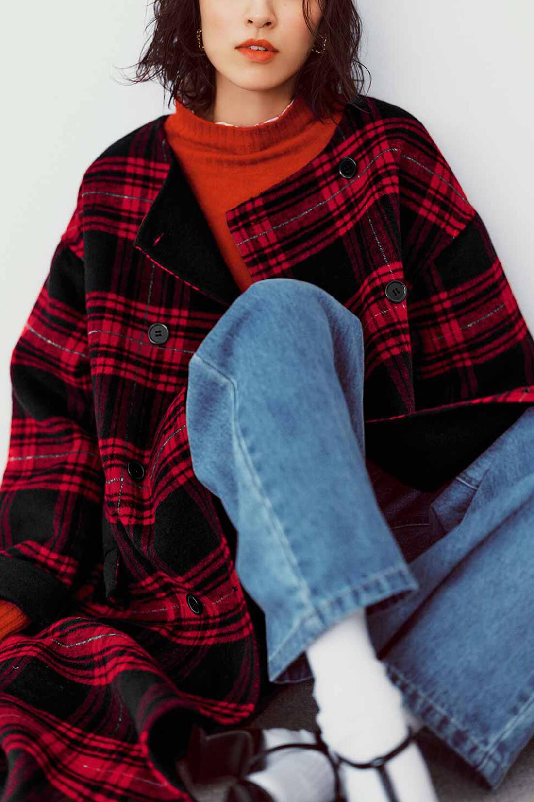 IEDIT[イディット] きくちあつこさんコラボ チェックと無地で華やかに
