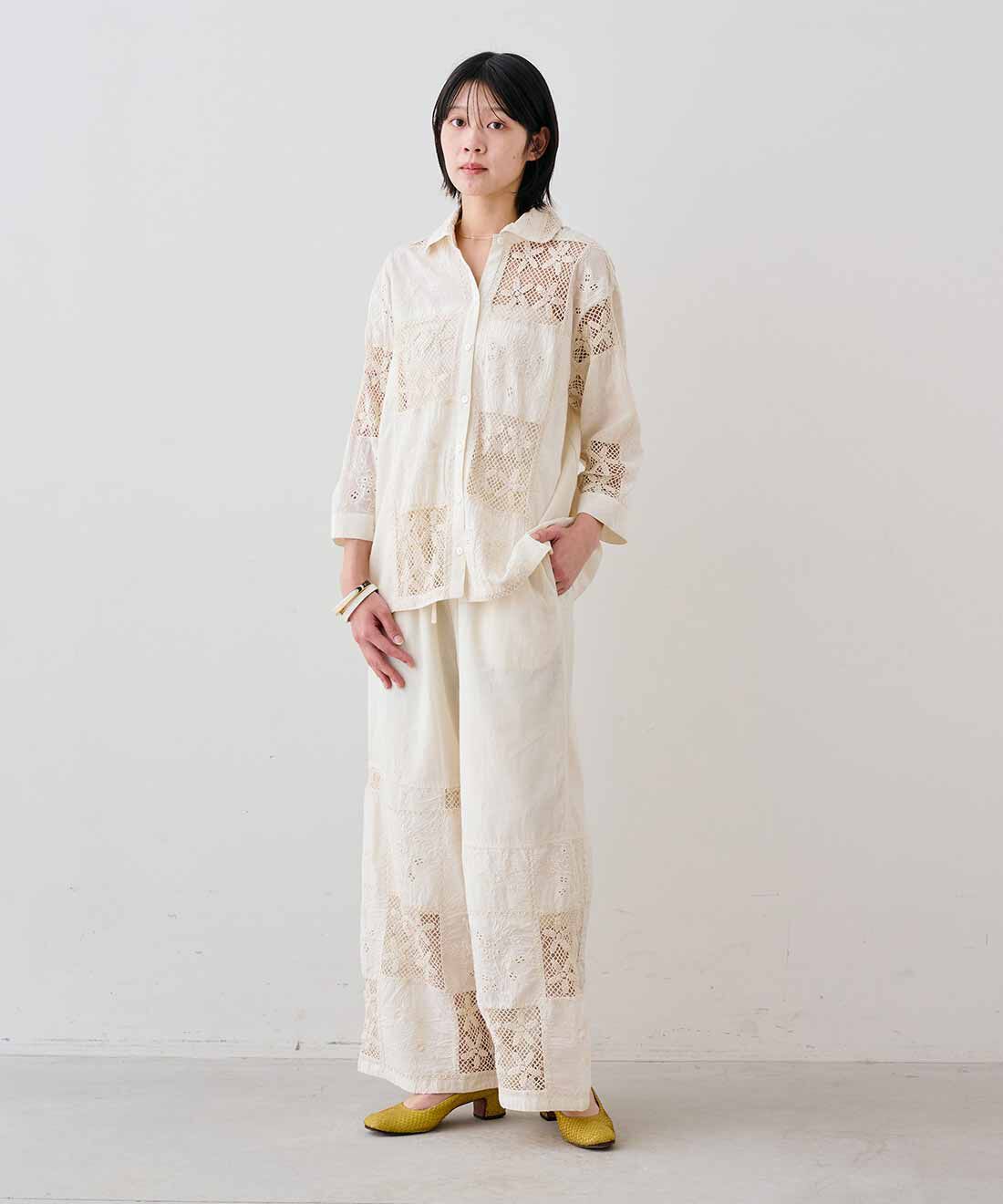 MEDE19F 〈MADE IN INDIA COLLECTION〉刺繍遣いのパッチワークレース