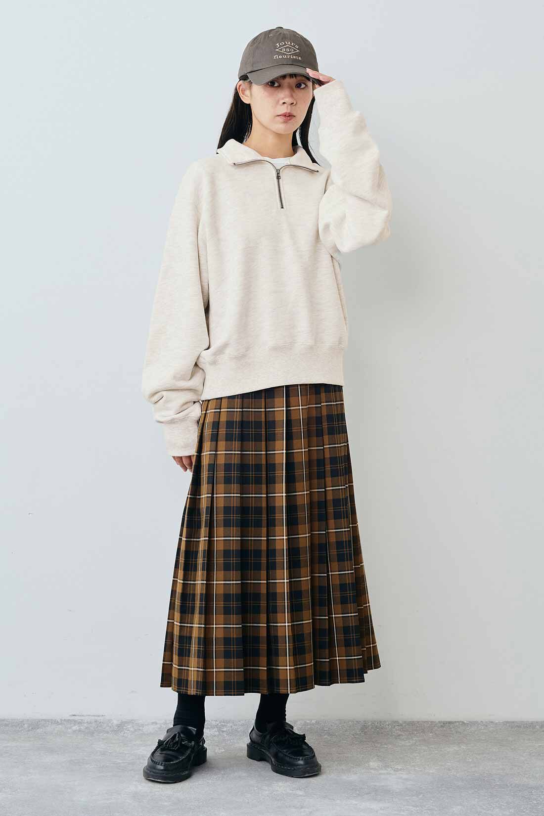 THREE FIFTY STANDARD Peter MacArthur ブラウンチェックのプリーツ