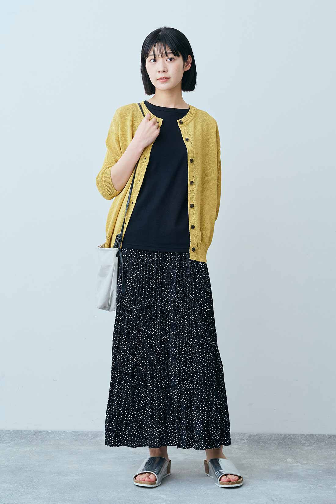 THREE FIFTY STANDARD 変形ドット柄のランダムプリーツスカート