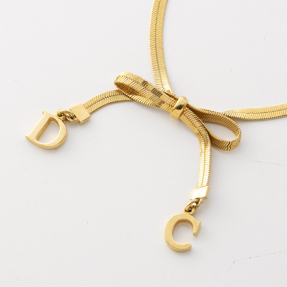ヴィンテージ・中古】ディオール DIOR リボンモチーフブレスレット