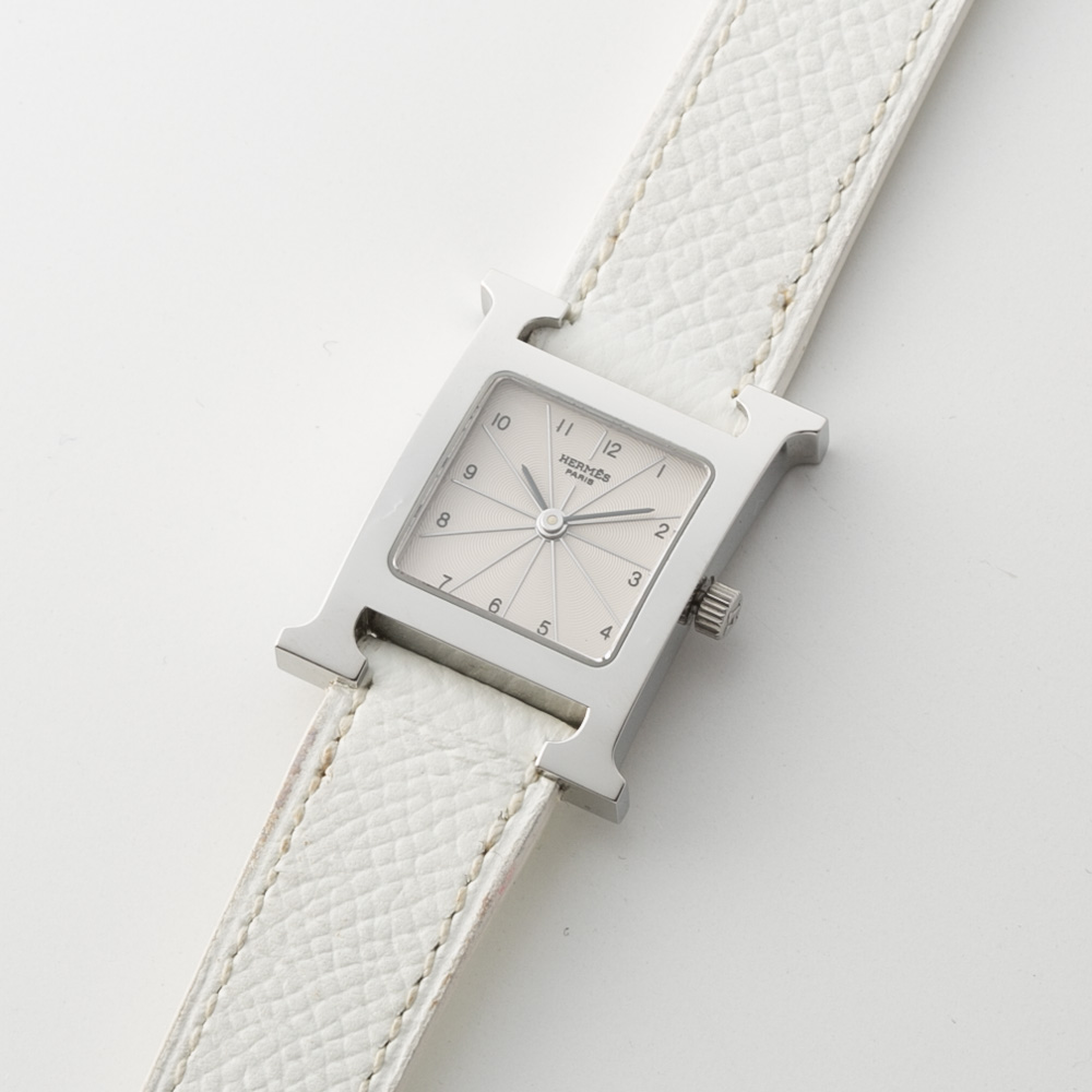 ヴィンテージ・中古】エルメス HERMES 腕時計 Hウォッチ レザーベルトL