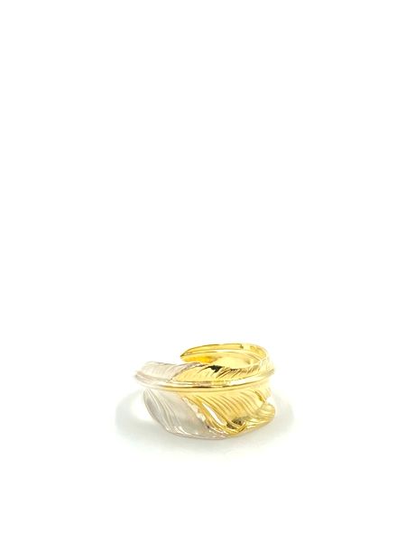 LARRY SMITH / KAZEKIRI FEATHER RING -SILVER & 18K GOLD-