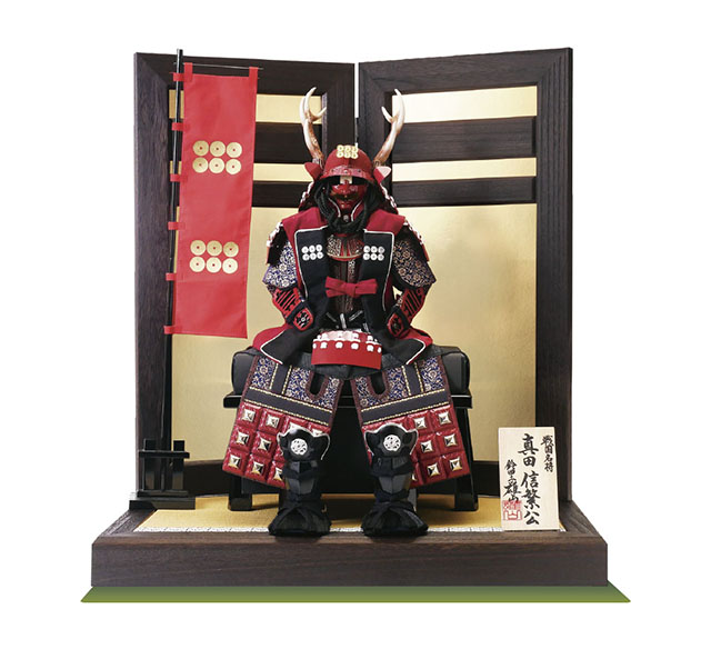 真田幸村公(真田信繁公)創作鎧 赤備之具足平台飾り No3271B