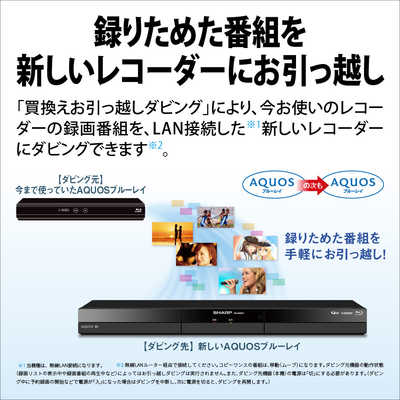 シャープ SHARP ブルーレイレコーダー AQUOS(アクオス) ［1TB /2番組